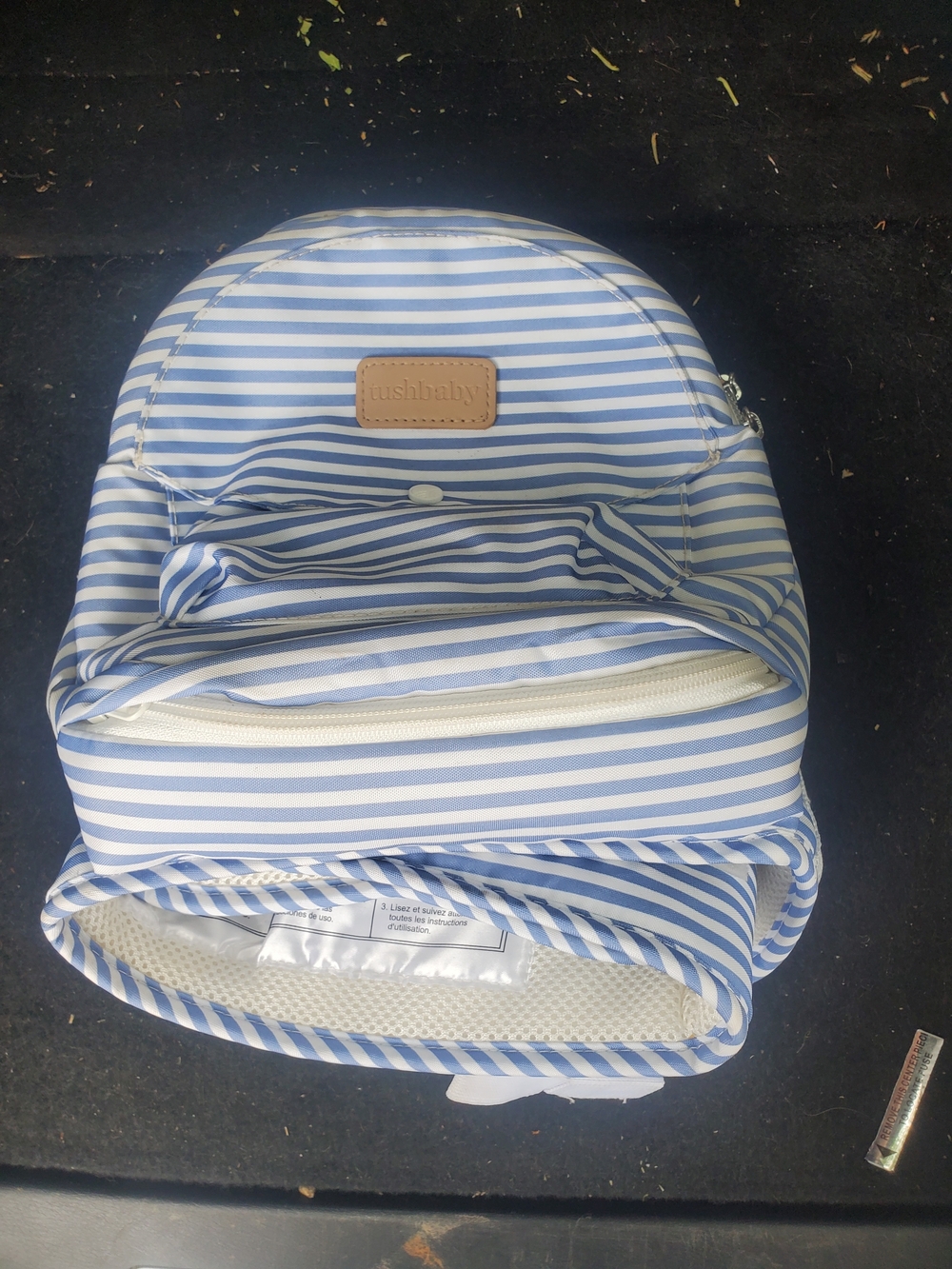 Tushbaby Blue & White Stripe Hip Carrier